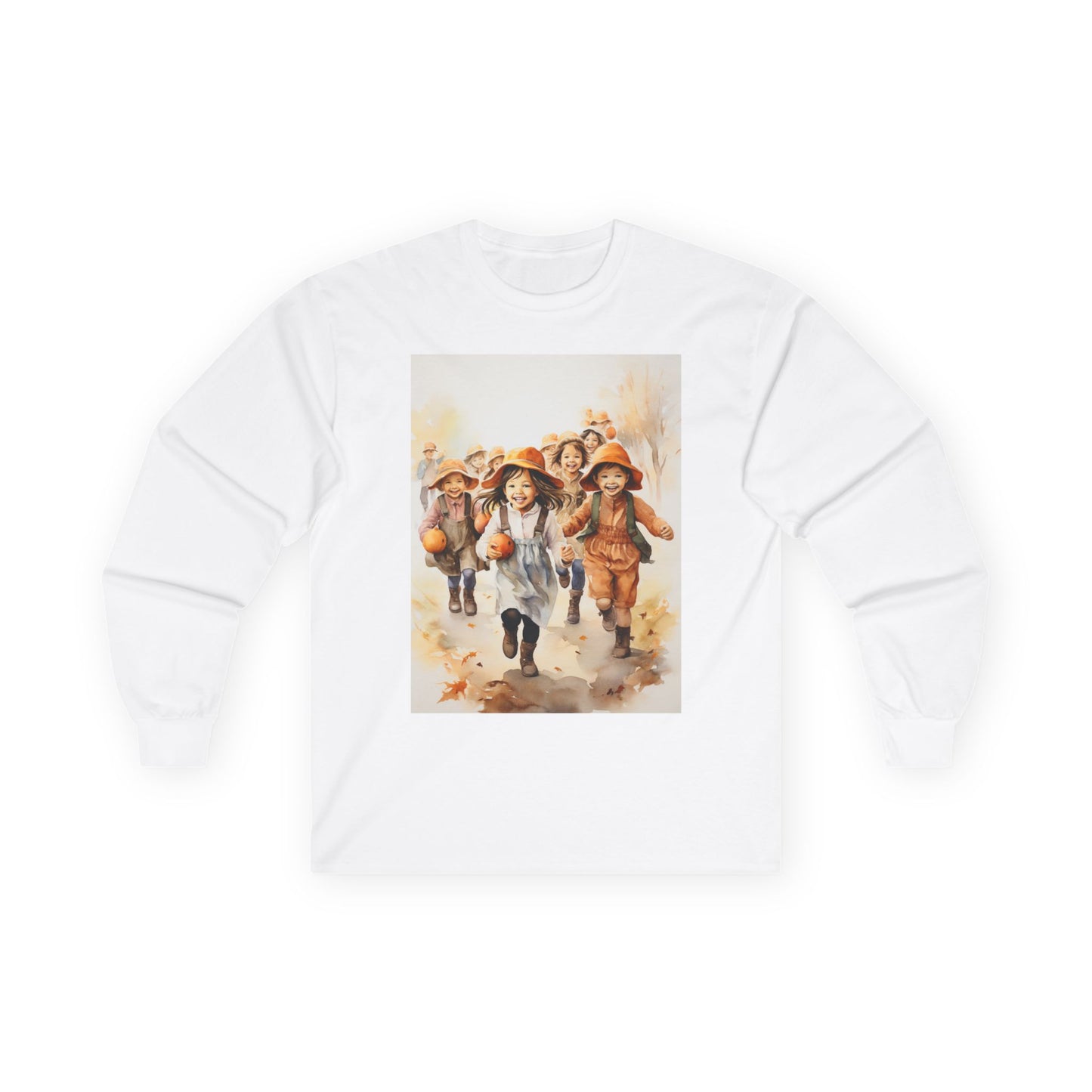 Whimsical Long Sleeve Tee, Fall Apparel, Cute Kids Design, Unisex Fashion, Comfortable Everyday Wear, Family Gatherings, Seasonal [...]