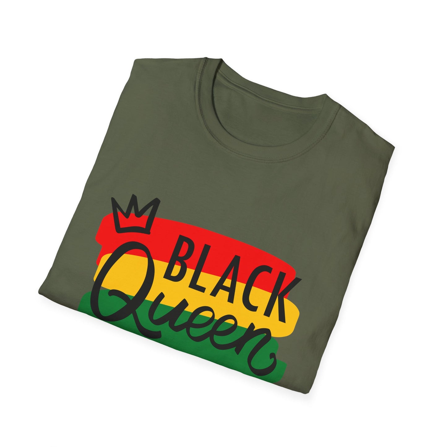 Black Queen Unisex Softstyle T-Shirt | Empowerment, Cultural Pride, Casual Wear, Gift for Her, Black History Month