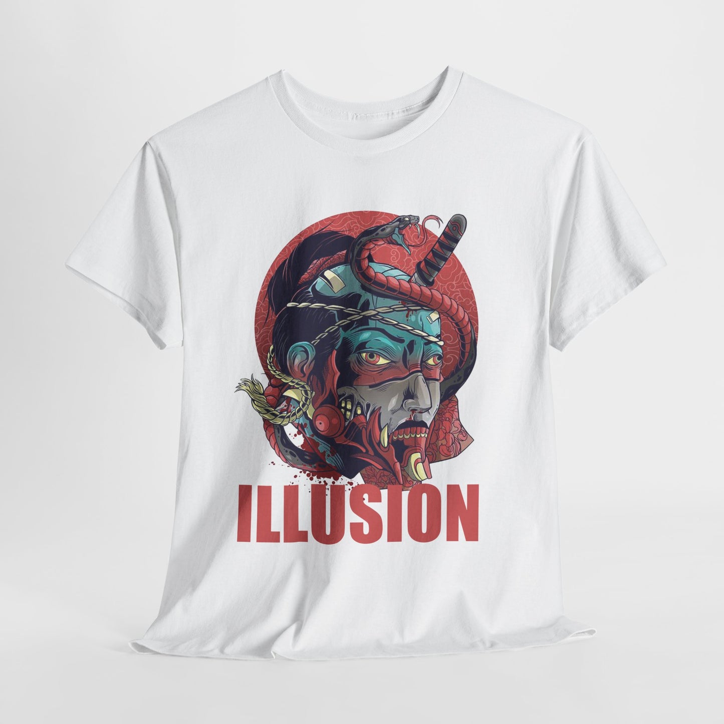 Artistic Unisex Heavy Cotton Tee - 'ILLUSION' Graphic Design