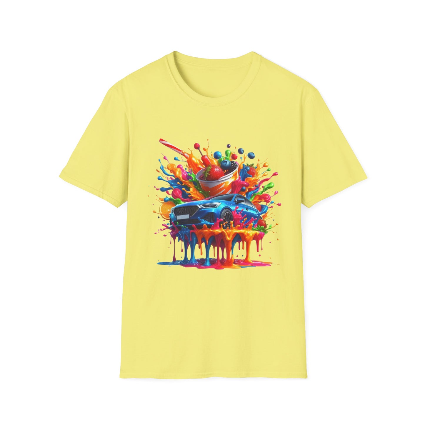 Colorful Drip Art Unisex Softstyle T-Shirt