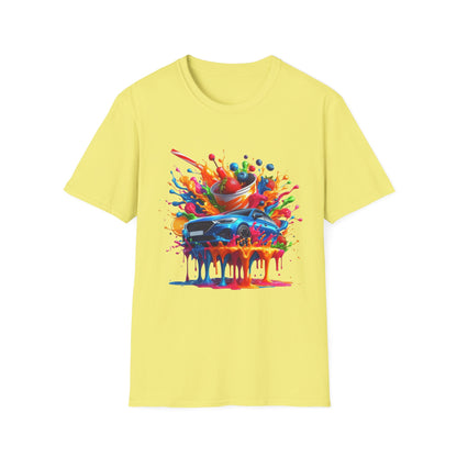 Colorful Drip Art Unisex Softstyle T-Shirt