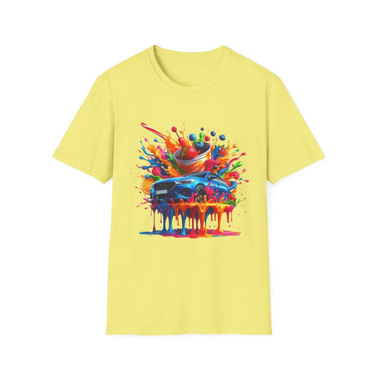 Colorful Drip Art Unisex Softstyle T-Shirt