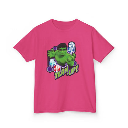 Hulk Team Up Kids Tee, Superhero Shirt, Fun Cotton Tee, Birthday Gift, Team Up T-Shirt, Kids Party Apparel