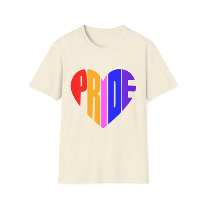 Pride Heart T-Shirt, LGBTQ Apparel, Unisex T-Shirt, Softstyle Tee, Gay Pride Shirt, Celebration Wear, Rainbow Love Tee