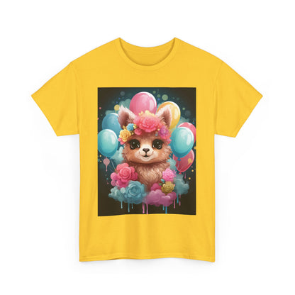 Cute Floral Dog Unisex Heavy Cotton Tee - Perfect for Dog Lovers!