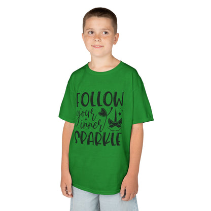 Kids Heavy Cotton™ Tee - Follow Your Inner Sparkle T-Shirt for Creative Kids