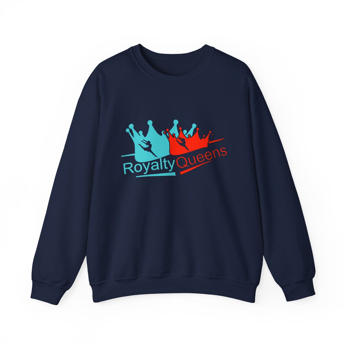 Crewneck Sweatshirt - "Royalty Queens" Colorful Crown Graphic