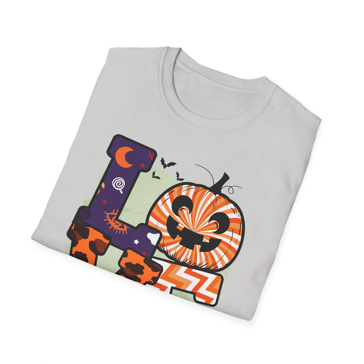 Halloween Love T-Shirt | Unisex Softstyle Tee for Fall | Spooky Season Apparel | Cute Halloween Shirt | Gift for Ghost Lovers