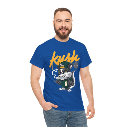 Street Style Unisex Heavy Cotton Tee - 'Kush Ville' Graphic Design