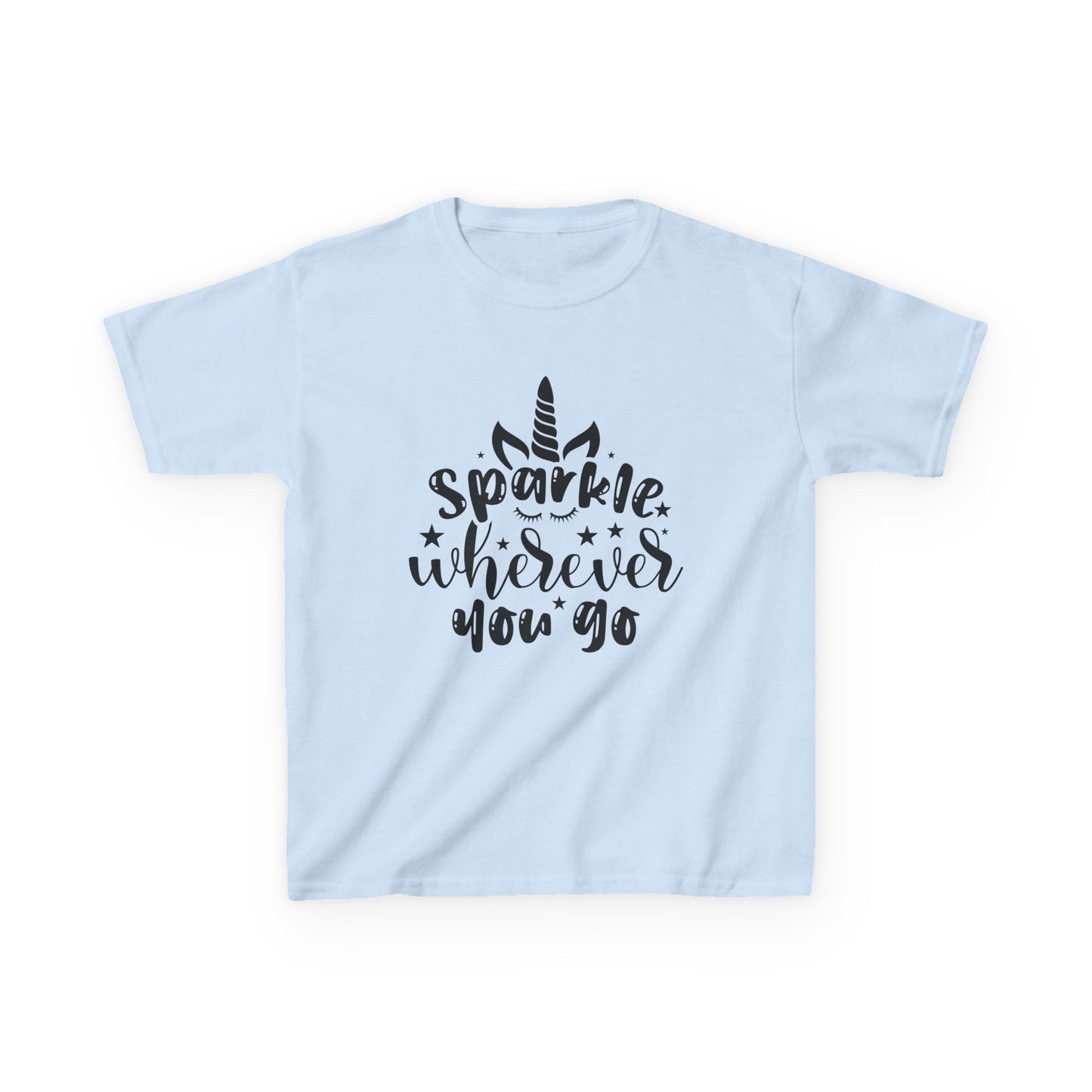 Sparkle Wherever You Go Kids Heavy Cotton Tee - Playful Unicorn Design