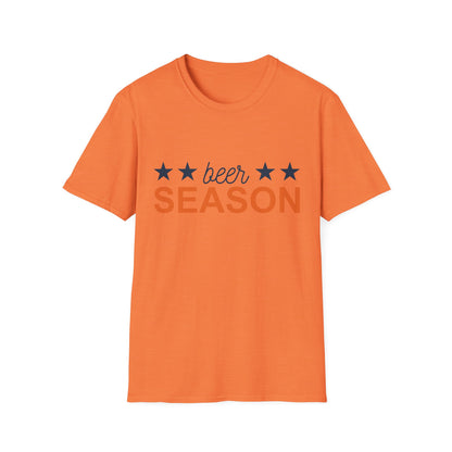Beer Season Unisex Softstyle T-Shirt, Funny T-Shirt for Beer Lovers, Gift for Friends, Custom Apparel, Summer BBQ Outfit, Casual Wear