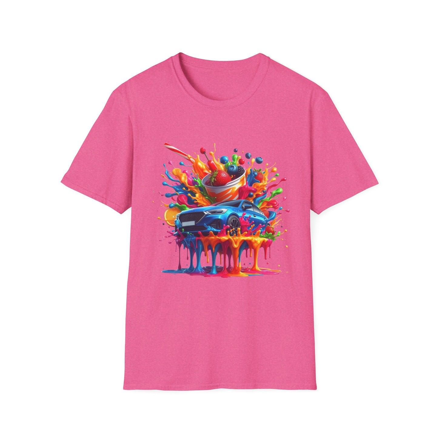 Colorful Drip Art Unisex Softstyle T-Shirt