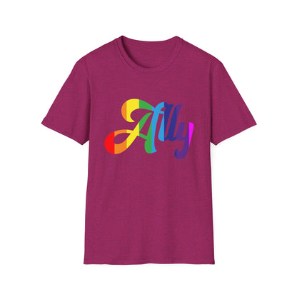 Pride Ally T-Shirt, Unisex Tee for LGBTQ+ Support, Softstyle Shirt for Everyday Wear, Gift for Allies