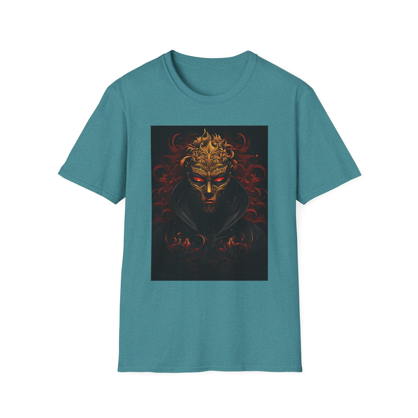 Bold Graphic Unisex Softstyle T-Shirt with Mask Design