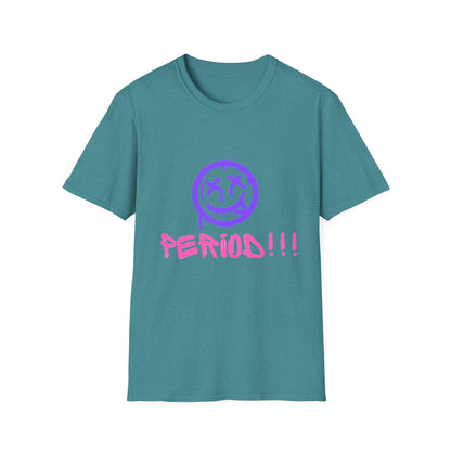 Vibrant Graphic Tee - 'PERIOD!!!' Unisex Softstyle T-Shirt, Trendy Casual Wear, Gift for Friends, Statement Tee, Everyday Comfort