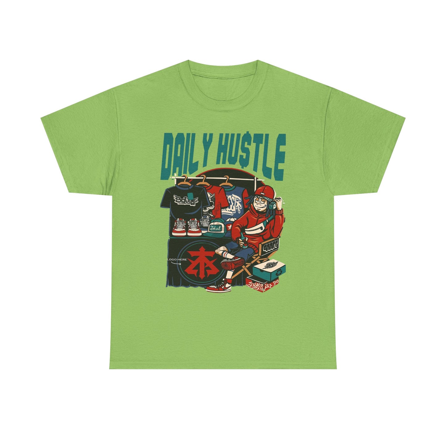 Daily Hustle Unisex Heavy Cotton Tee - Urban Streetwear for Creatives