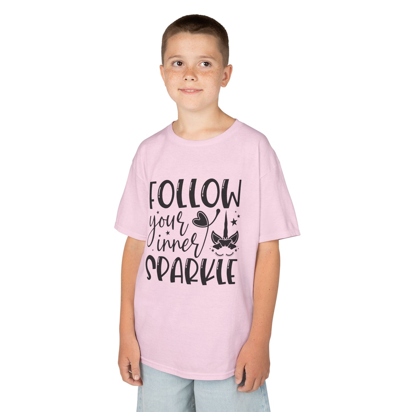 Kids Heavy Cotton™ Tee - Follow Your Inner Sparkle T-Shirt for Creative Kids