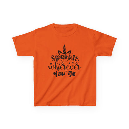 Sparkle Wherever You Go Kids Heavy Cotton Tee - Playful Unicorn Design