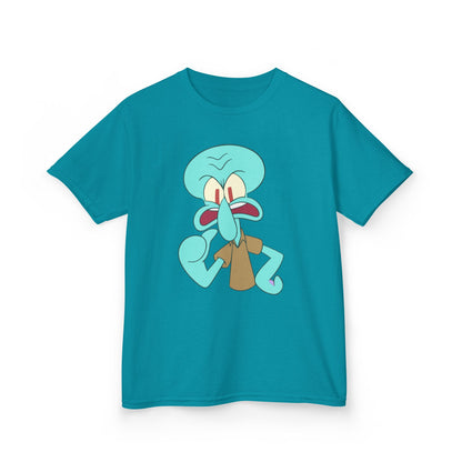 Squidward Kids T-Shirt, Fun Cartoon Tee, Gift for Kids, Summer Wear, Back to School, Birthday Gift, Playful Tee