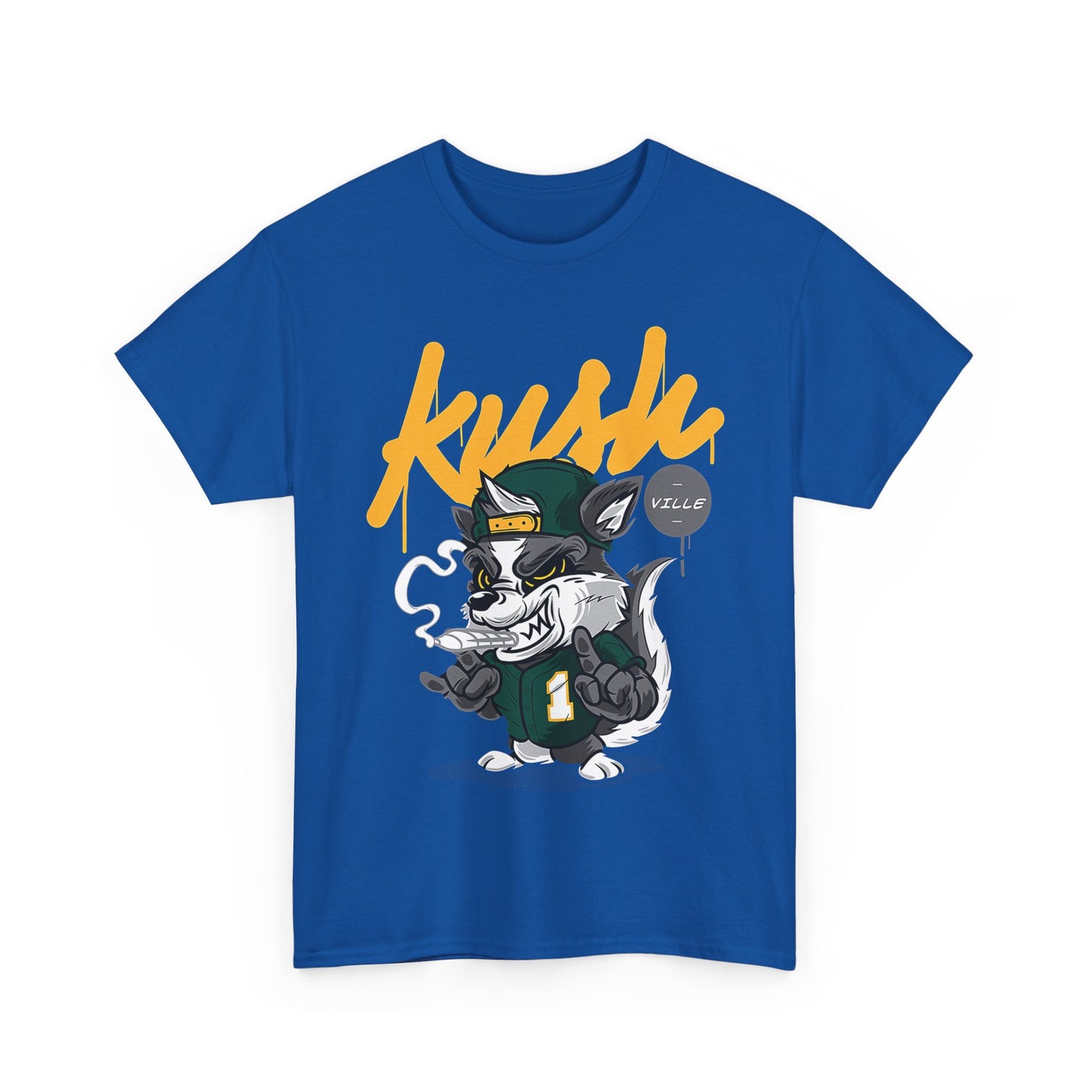 Street Style Unisex Heavy Cotton Tee - 'Kush Ville' Graphic Design