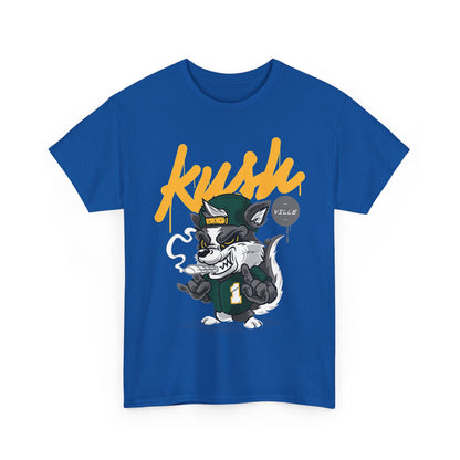 Street Style Unisex Heavy Cotton Tee - 'Kush Ville' Graphic Design