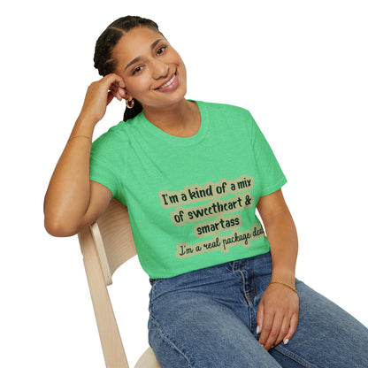 Funny Quote Unisex Softstyle T-Shirt - "I'm a mix of sweetheart & smartass"