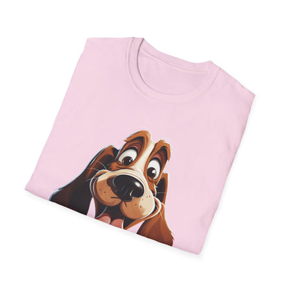 Cute Cartoon Dog Unisex Softstyle T-Shirt - Perfect for Pet Lovers