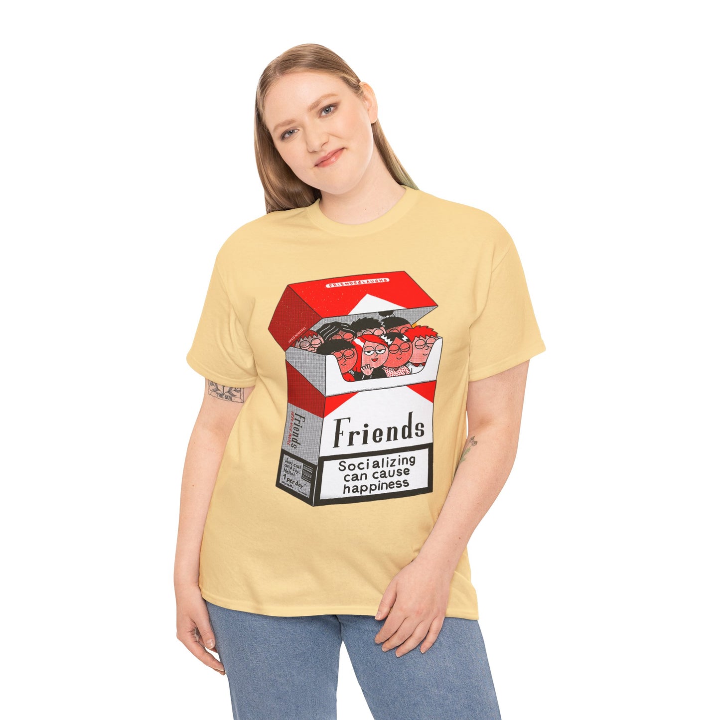Friends Socializing Unisex Heavy Cotton Tee - Fun Graphic T-Shirt