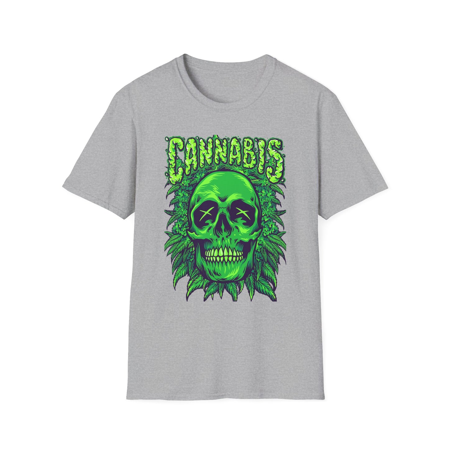 Green Skull Cannabis Unisex T-Shirt – Perfect for Stoner Culture and Everyday Wear