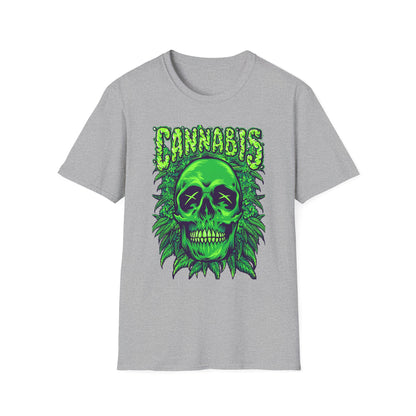 Green Skull Cannabis Unisex T-Shirt – Perfect for Stoner Culture and Everyday Wear