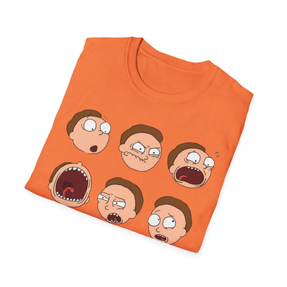 Funny Expressions Unisex Softstyle T-Shirt - Emotive Cartoon Faces