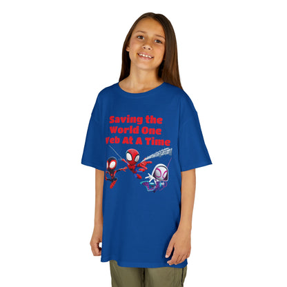 Kids Superhero Tee - Saving the World One Web At A Time