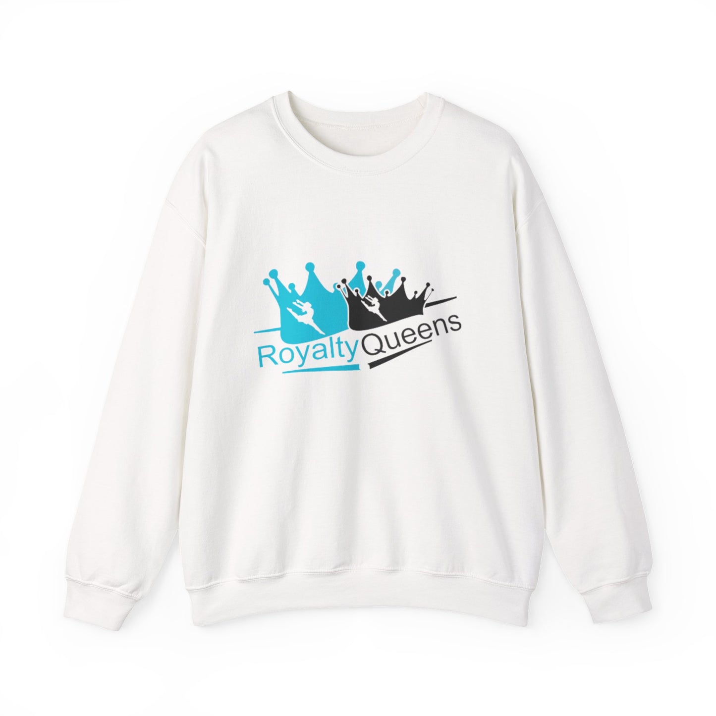 Crewneck Sweatshirt - "Royalty Queens" Crown Logo Graphic (Blue & Black)