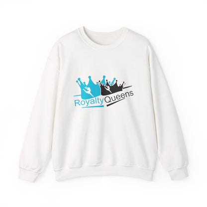Crewneck Sweatshirt - "Royalty Queens" Crown Logo Graphic (Blue & Black)