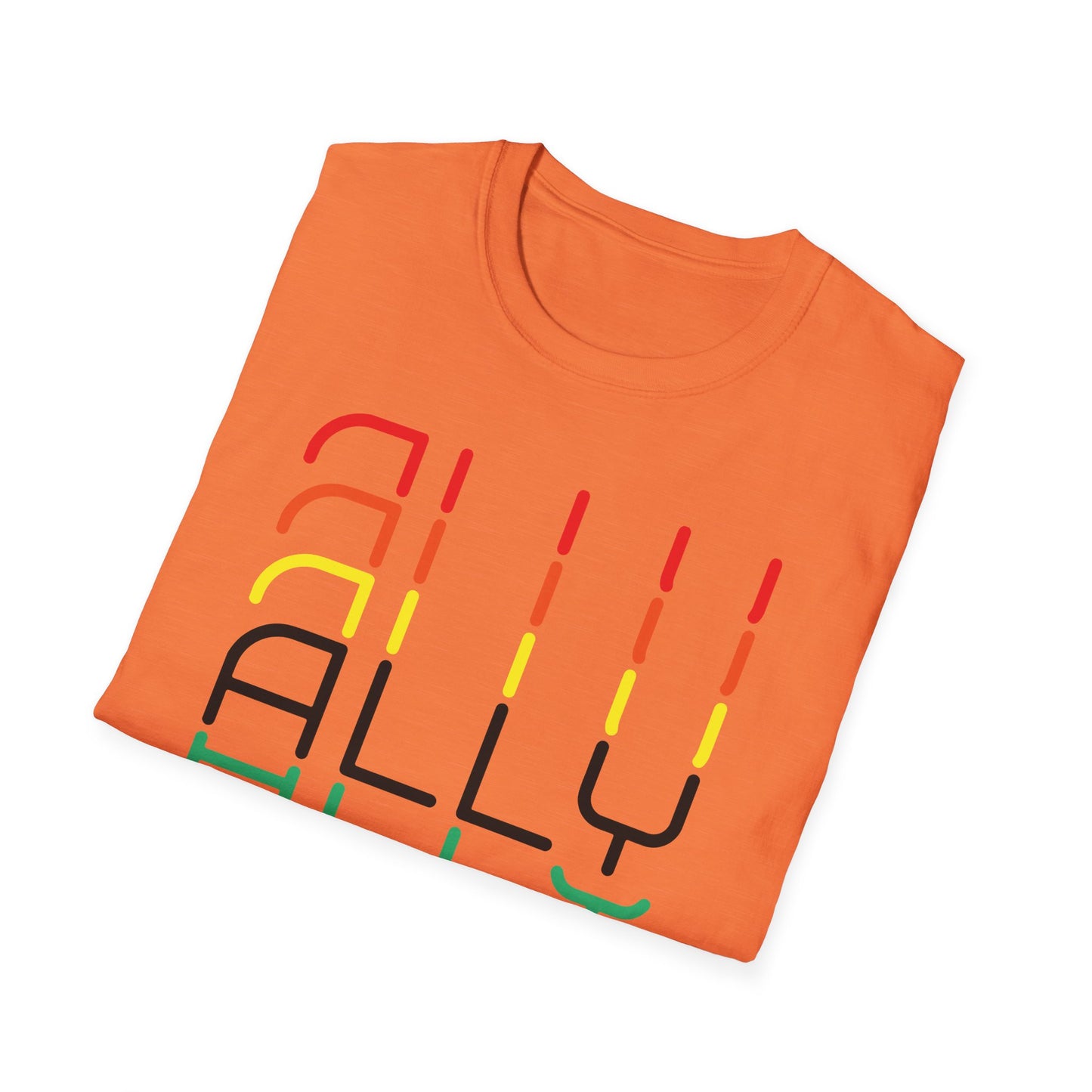Pride Ally Unisex T-Shirt | Softstyle Tee for LGBTQ+ Support | Perfect for Pride Month, Festivals, or Everyday Wear
