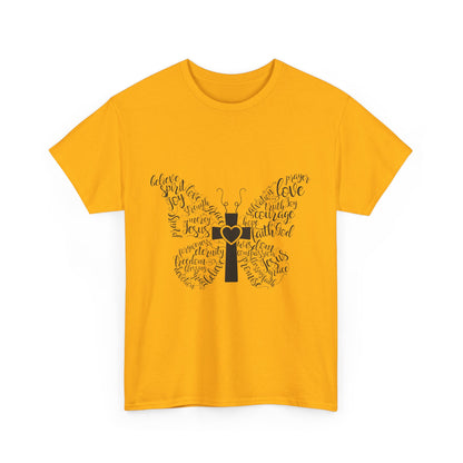 Inspirational Butterfly Unisex Heavy Cotton Tee - Love and Hope Design