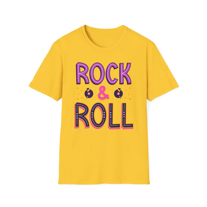 Rock & Roll Unisex Softstyle T-Shirt - Music Lovers Gift, Concert Apparel, Casual Wear, Festival Fashion, Fun Graphic Tee