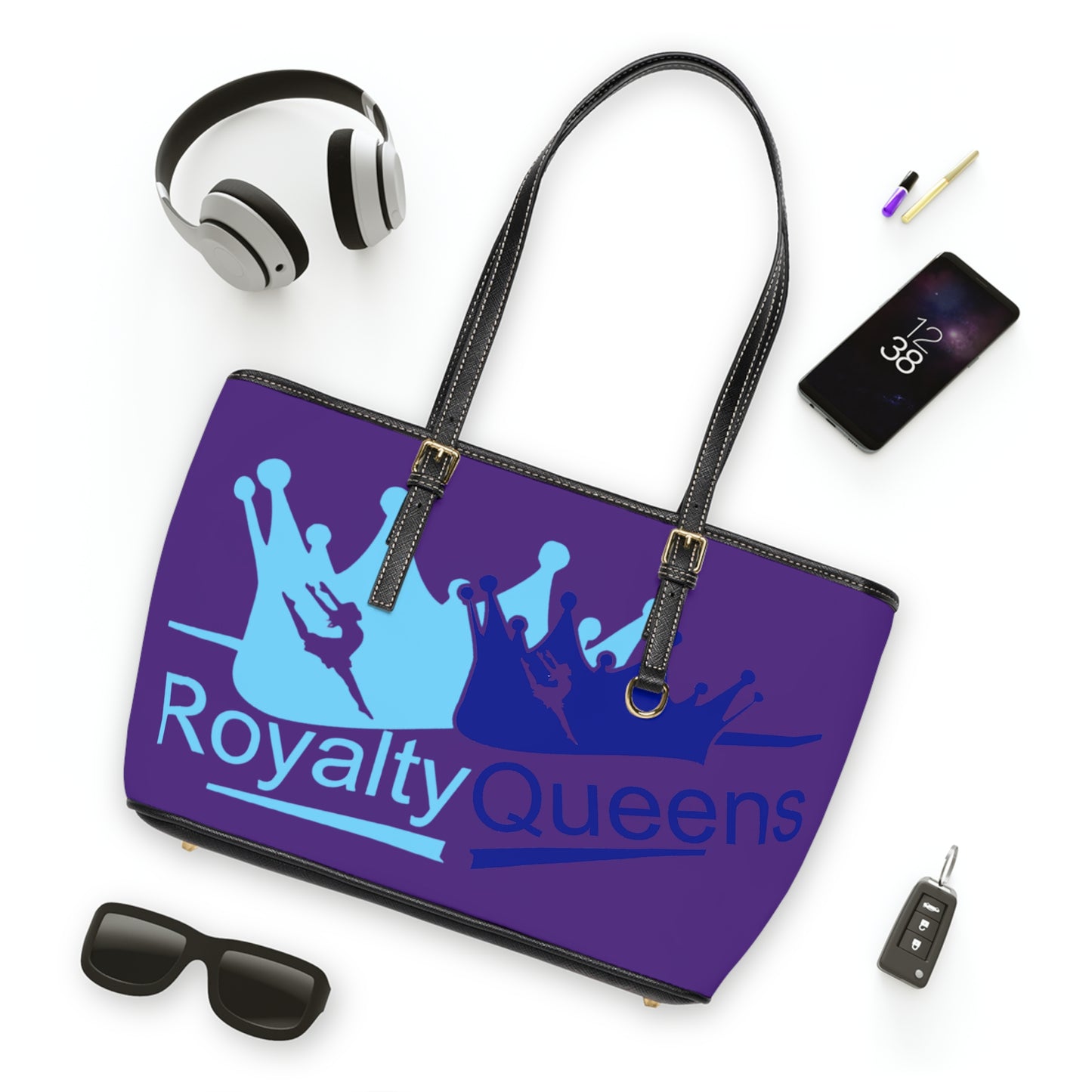 Royalty Queens PU Leather Shoulder Bag, Stylish Tote, Handbag, Great Gift, Fashion Accessory, Purple Purse, Everyday Use