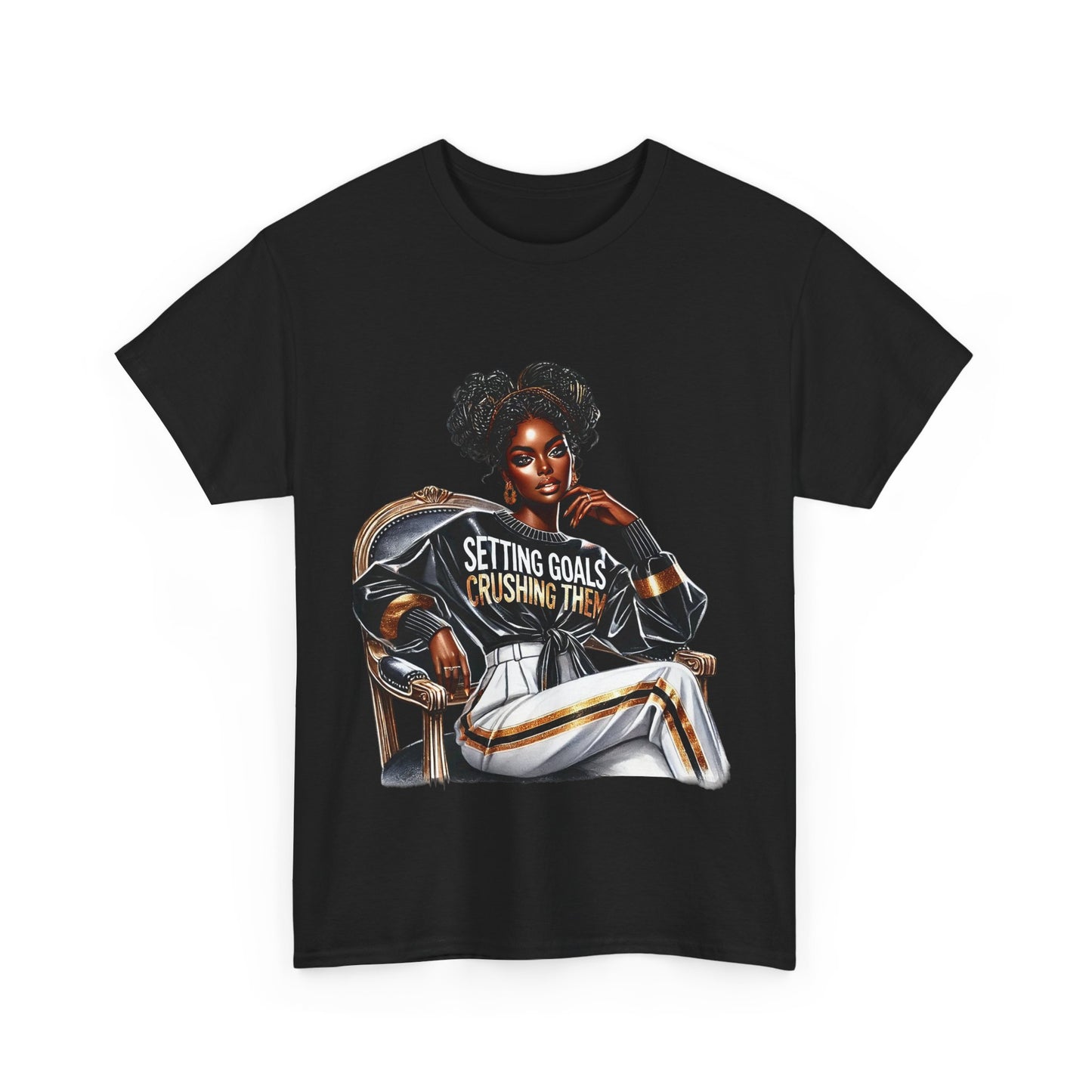 Motivational Tee - Setting Goals & Crushing Them - Unisex Heavy Cotton Shirt