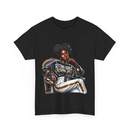 Motivational Tee - Setting Goals & Crushing Them - Unisex Heavy Cotton Shirt