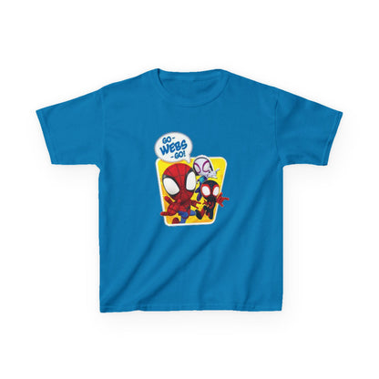 Spiderman Kids Heavy Cotton Tee - Playful Superhero Shirt for Young Fans