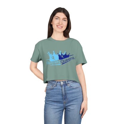 Royalty Queens Women’s Crop Tee | Trendy Graphic Tee, Casual Wear, Gift for Queens, Birthday Present, Summer Fashion