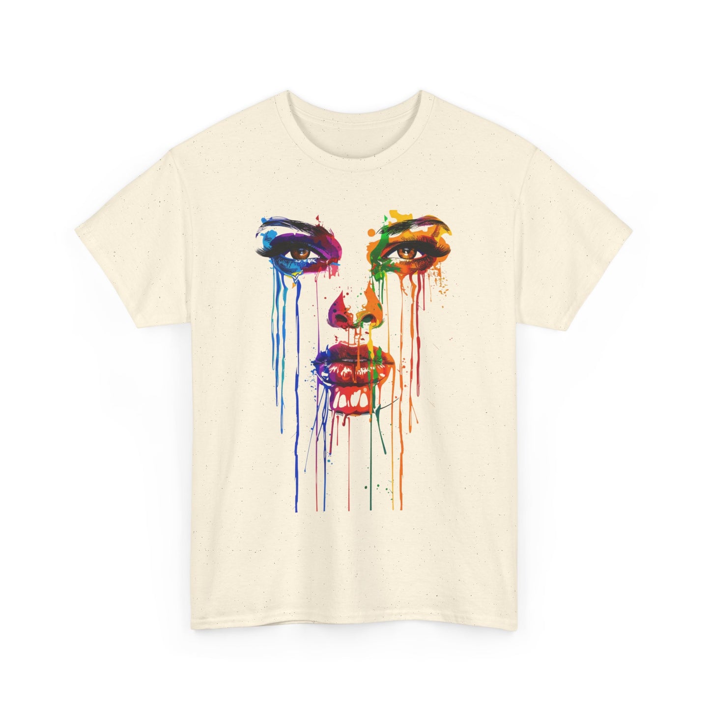 Artistic Rainbow Drip Unisex Heavy Cotton Tee | Vibrant Fashion for Self-Expression