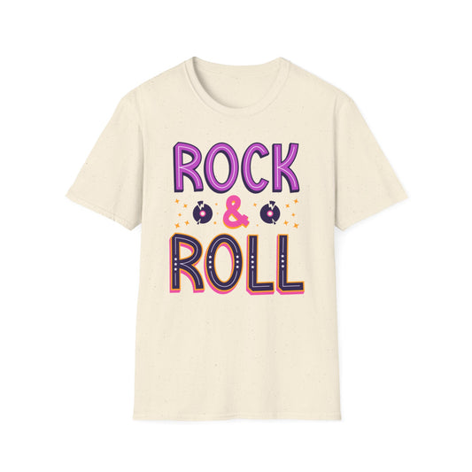 Rock & Roll Unisex Softstyle T-Shirt - Music Lovers Gift, Concert Apparel, Casual Wear, Festival Fashion, Fun Graphic Tee