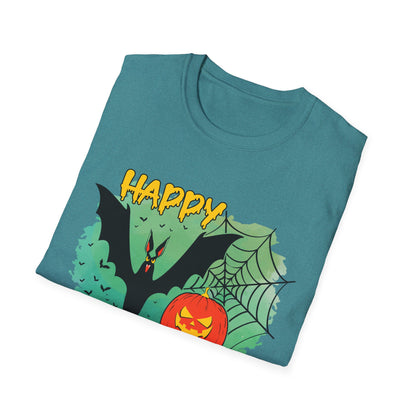 Happy Halloween Unisex Softstyle T-Shirt, Spooky Shirt, Halloween Tee, Fall Fashion, Trick or Treat Apparel