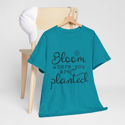 Inspirational Bloom Tee - Unisex Heavy Cotton T-Shirt for Growth Mindset