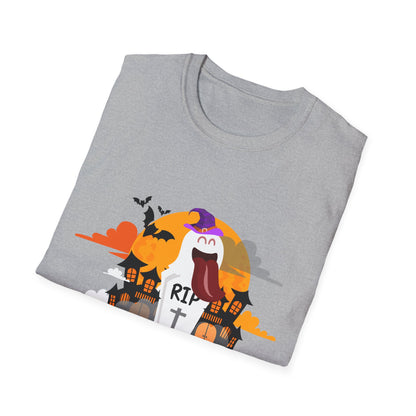Halloween Ghost Graphic Tee, Unisex Softstyle T-Shirt, Spooky Shirt, Halloween Costume, Halloween Gift, Treat or Treat T-Shirt
