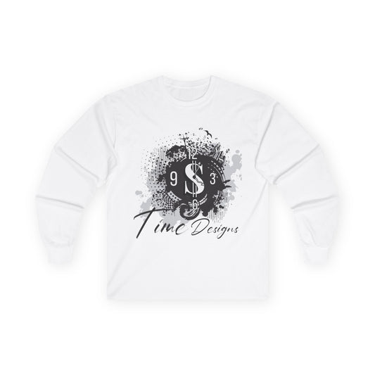 Stylish Unisex Long Sleeve Tee - Time Design with Dollar Sign