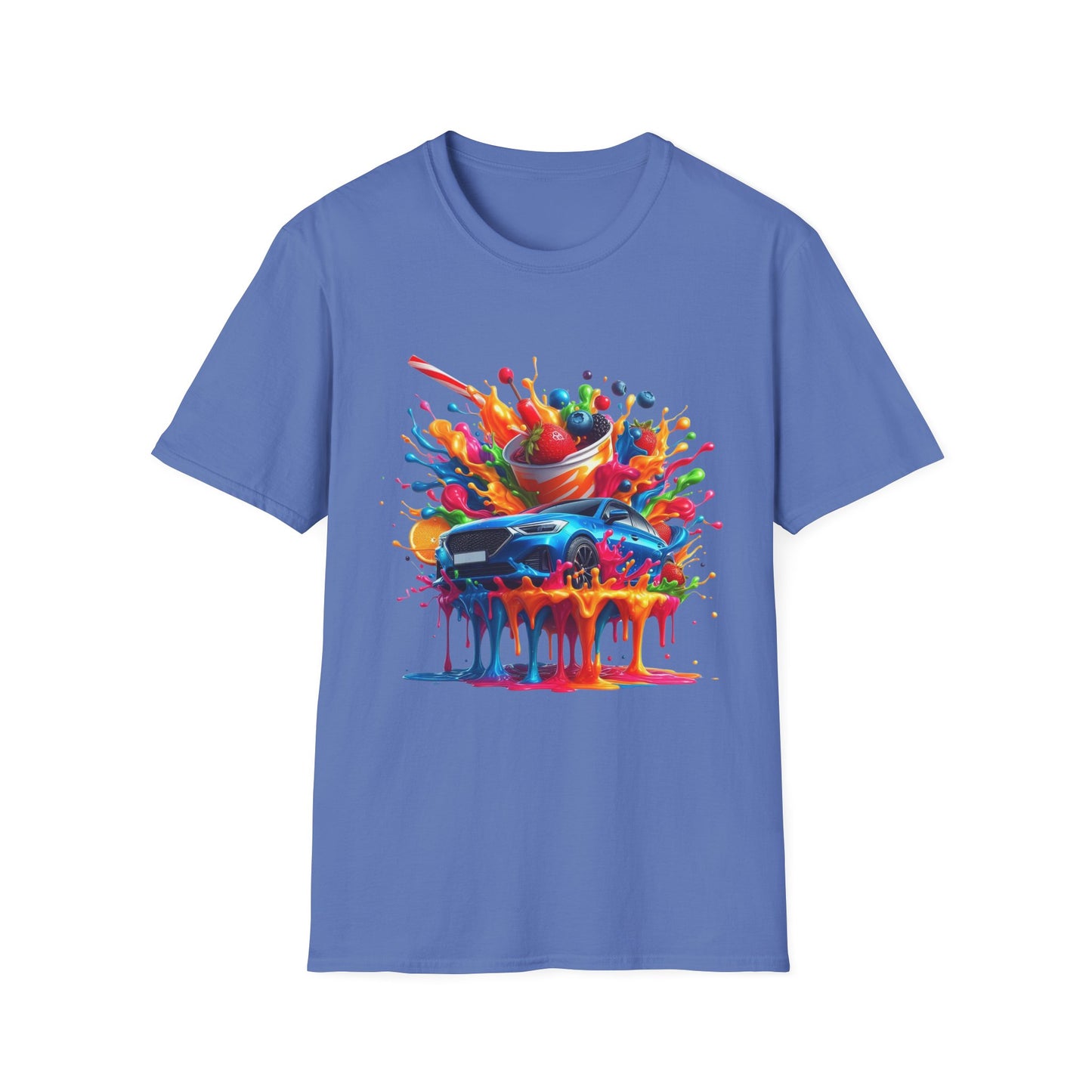 Colorful Drip Art Unisex Softstyle T-Shirt
