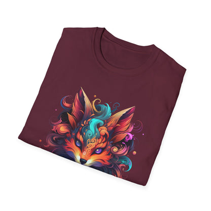 Colorful Fox Illustration Unisex T-Shirt - Vibrant Art Tee